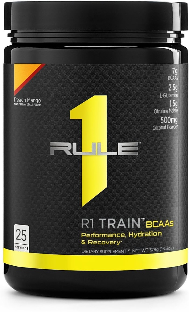 Regla 1 R1 Tren Bcaas 25 Sirviendo Peach Mango, 378 Gram