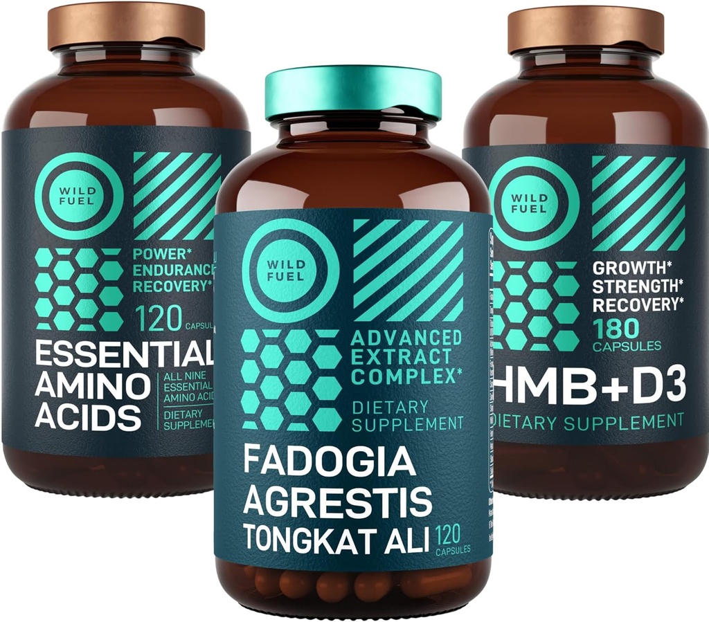 WILD FUEL Amino Acids, HMB y Fadogia Agrestis Complejo Poder & potencial Bundle