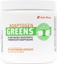 SaltWrap Adaptogen Greens - Mind-Body Resilience Formula - Caffeine-Free Nootropic for Stress, Focus, and Cognitive Performance - 90 cápsulas