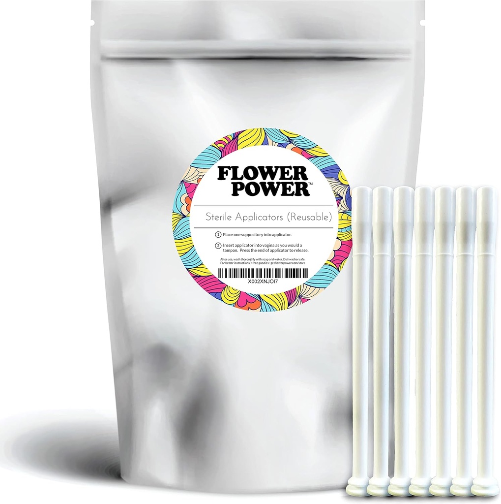 Flor Power Vaginal Suppository Applicators - Vaginal Suppository Applicator Pack for Boric Acid Suppositories Capsules - 7 pcs.