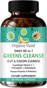 Super Greens Total Gut Health, Digestion & Colon Cleanse Supplement - All in One Organic superfoods, Turmeric, Papaya, Chlorophyll, Moringa, Psyllium Husk, Triphala, Digestive Enzymes – 60 cápsulas