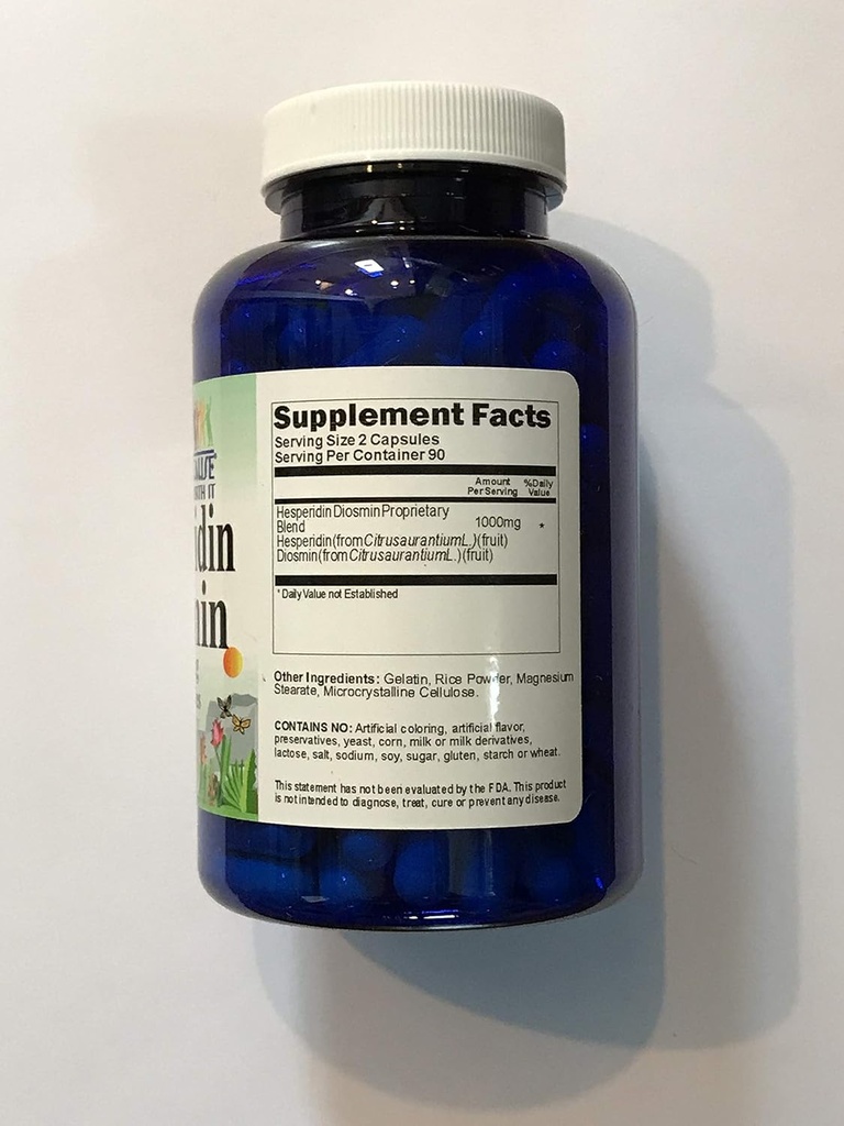 Hesperidin Diosmin 180 Capsules 50mg/450mg - (No-GMO, Gluten Free) promueve el drenaje linfático y apoya la circulación - Hecho en EE.UU. - Vitaminas Porque