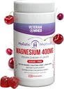 Magnesium Citrate Gummies - Sugar-Free, Vegan and Non-GMO for Better Sleep and Relaxation - No Sugar Alcohol - Magnesium Supplement for Adults, Teens and Kids - Cherry - 120 Chews