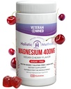 Magnesium Citrate Gummies - Sugar-Free, Vegan y Non-GMO para un mejor sueño y relajación - Sin alcohol de azúcar - Suplemento de magnesio para adultos, adolescentes y niños - Cereza - 120 Chews