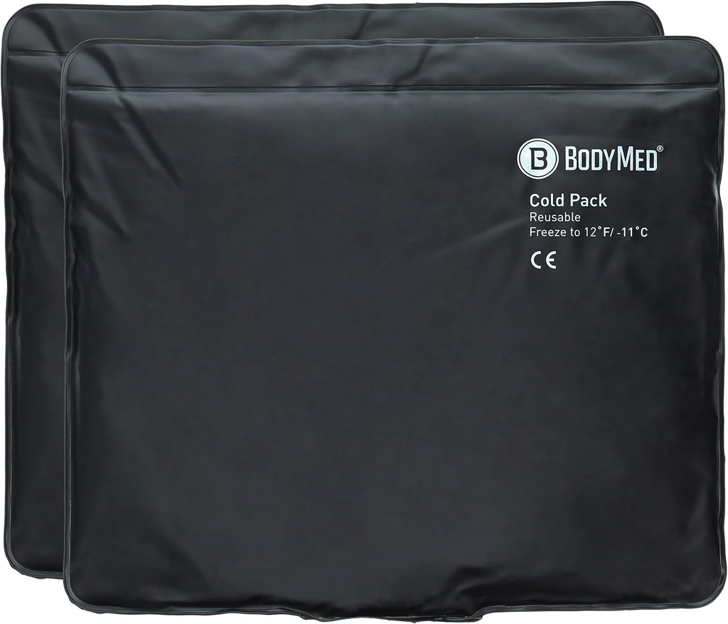 BodyMed Heavy Duty Reusable Urethane Ice Pack (2-Pack) for Knee, Arm, Elbow, Hombro, Volver - Professional Grade Cold Therapy for Injuries, Aches, Swelling, Bruises - 14 in. x 12 in. (Standard)