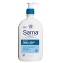 Sarna Calm + Cool Anti-Itch Lotion, Soothe and Relieve Pain and Itch from Insect Bites, Sunburn, & Poison Ivy, Contiene 1% Pramoxine Hydrochloride, 0.5% Menthol, Vegan, Steroid-Free, 12 oz