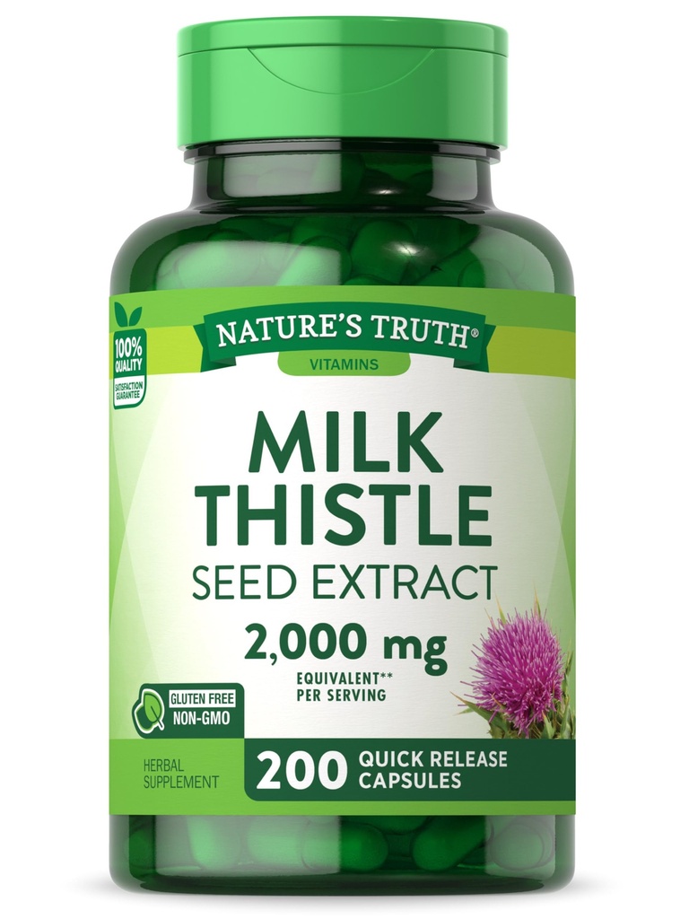 La verdad de la naturaleza Milk Thistle Suplemento ← 2000mg ← 200 Capsules