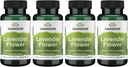 Swanson Lavender Flower - Suplemento Herbal Promoción Mood Apoyo Tradicional - Mayo Promover la relajación " Steady Nerves - (60 cápsulas, 400 mg cada uno) 4 Pack