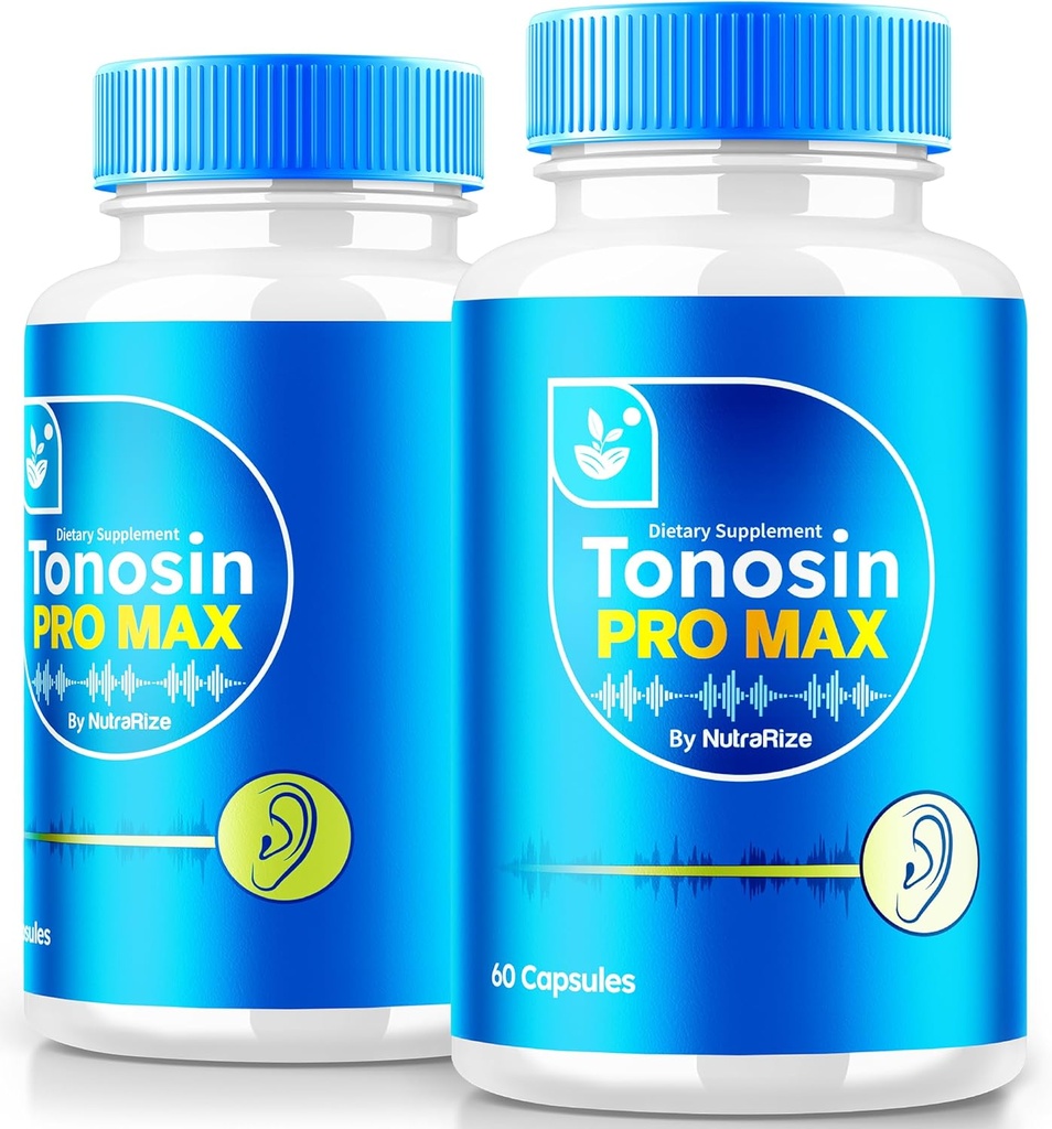 NutraRize (2 Pack) Tonosin Pro Max Capsules, Fórmula oficial de salud del oído, Suplemento totalmente natural para promover la salud del oído interno, soporte de escucha Premium, TonosinProMax Reseñas (120 cápsulas)