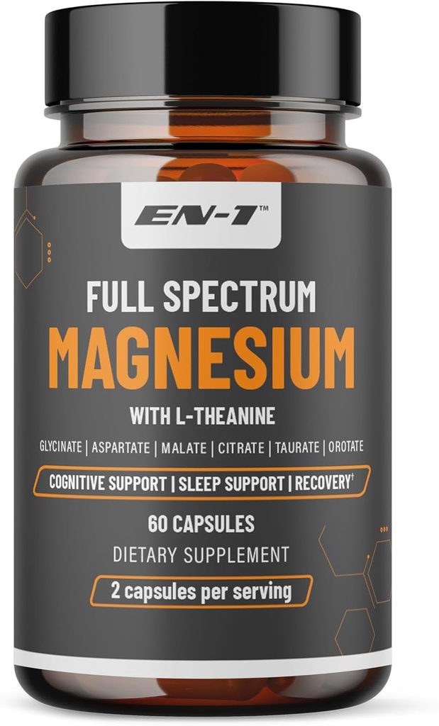 Suplemento de magnesio, Mag natural de calma Theanine, P5P (B6), Zinc, Glycine, 6 Formas, L Suplemento Theanine