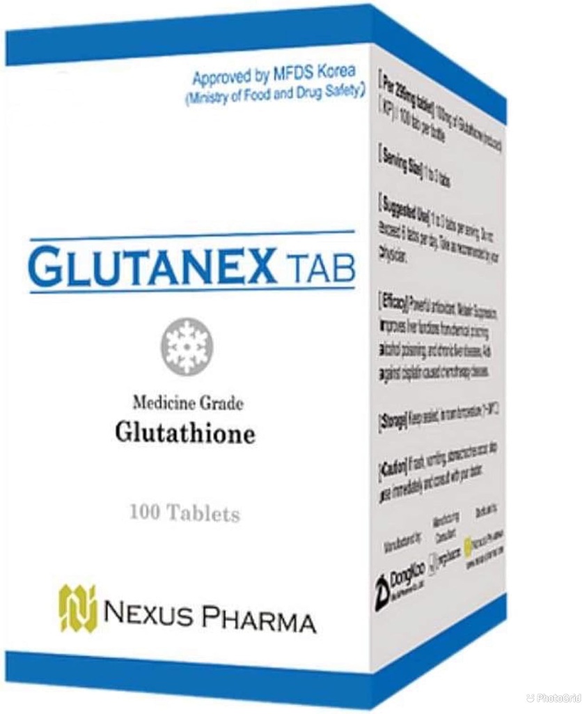 Glutanex Tab Glutathione por Nexus Pharma hecho en Corea