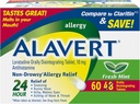 Alivio a la alergia 24 horas, Sabor de la menta fresca, Tablas de alergias desintegradas oralmente, Antihistamínico no somnoliento, Loratadine 10mg, 60 Conde