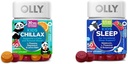 OLLY Kids Chillax Gummies L-Theanine Magnesium Lemon Balm 50 Conde &amp; Sleep Gummies 0.5mg Melatonin L Theanine Chamomile Lemon Balm 50 Conde