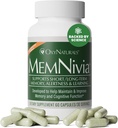 MemNivia Brain Supplements for Memory & Focus TENIDO Fórmula de células madre de doble sabio con Cognivia®, Bacopa, Holy Basil &amp; Ginger TEN Respuesta clínicamente Probada a la claridad mental mantenida 60 cápsulas (1 botella)