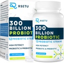 Probióticos para Mujeres Hombres: 300 Billones CFU Probiótico Alto Potencia + 12 Estrenos Probióticos orgánicos con Prebióticos, Suplemento Probiótico diario para Salud Digestiva, Gut, Inmune y Bloating, 60 cápsulas