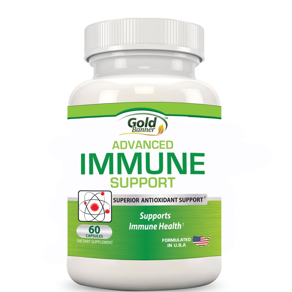Gold Banner Immune Support Supplement Superior Anti-Oxidant - Boosts Immune System with Red Raspberry, Pomegranate, Pine Bark, Grape Seed, Green Extracts- Polyphenols, Lycopene