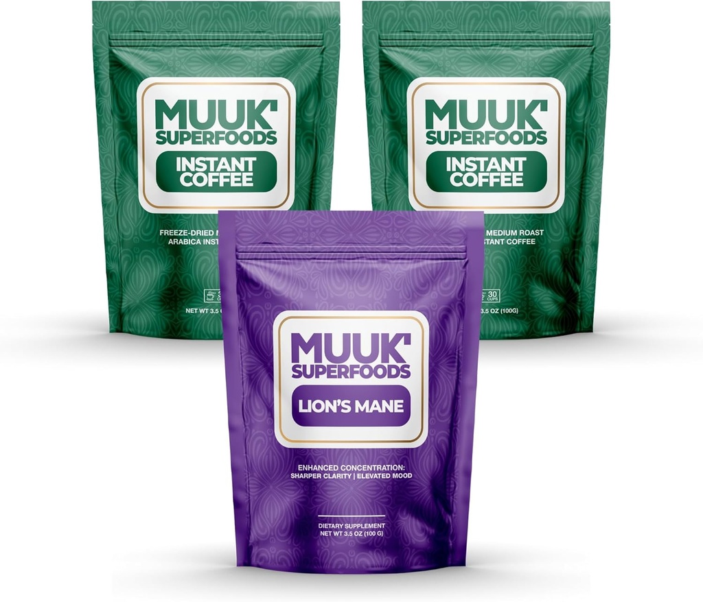 MUUK' SUPERFOODS ← Mushroom Coffee Starter Kit Bundle  Organic Lion's Mane &amp; Organic Instant Coffee