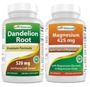 Mejor Naturales Dandelion Root 520 mg &amp; Magnesium Glycinate 425 mg