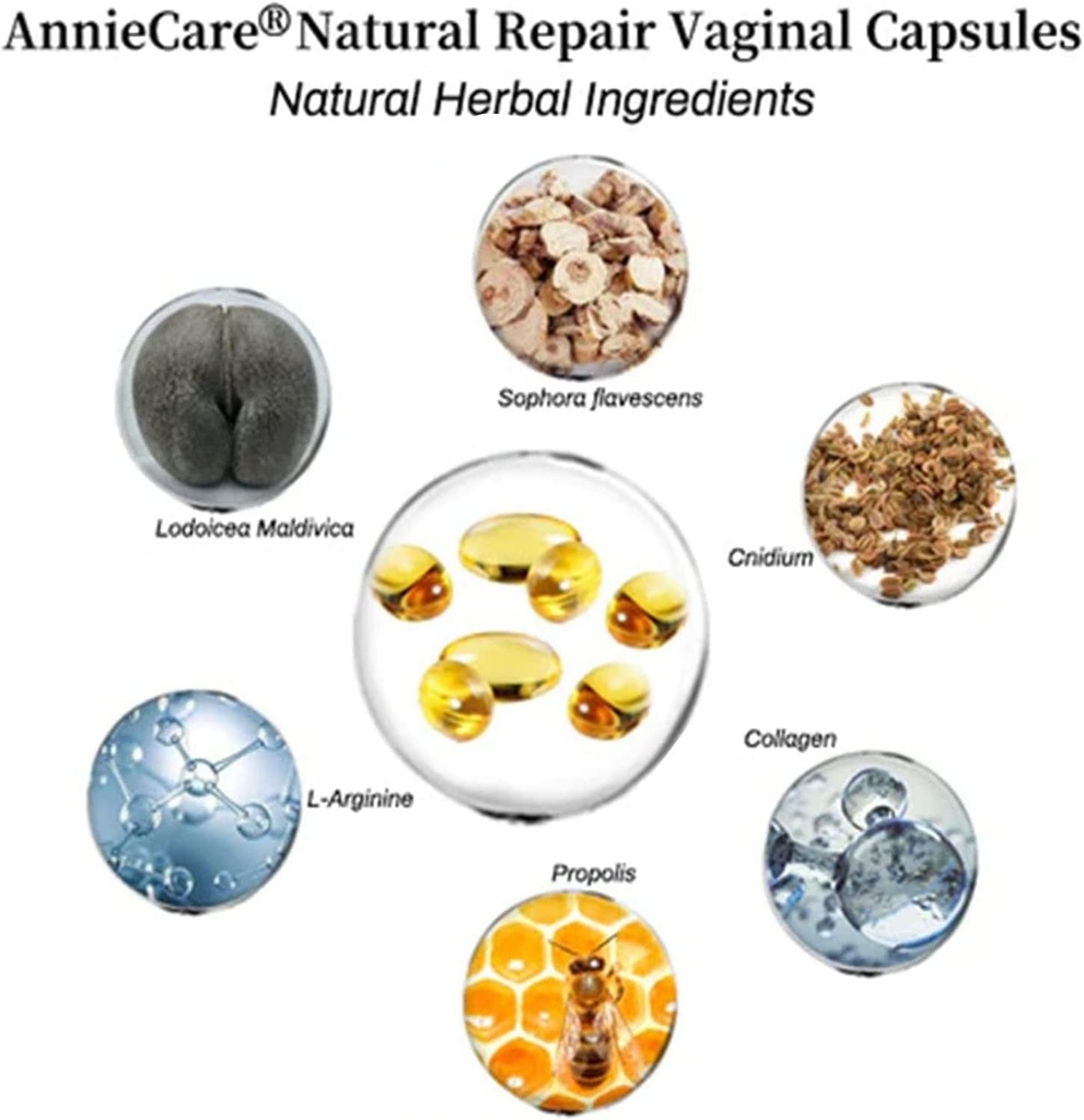 AnnieCare Instant Anti-Itch Detox SLI-mming Products, Annie Care Capsulas, Firming Repair & Pink y Tender Natural Capsules, Manténgase limpio " Fresh(2 Bolsas de cada 7pcs)