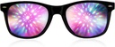GloFX Black Frame Halo Diffraction Glasses – Laser Etched for Halo Light Effects, Durable & Flexible for Raves & Festivals