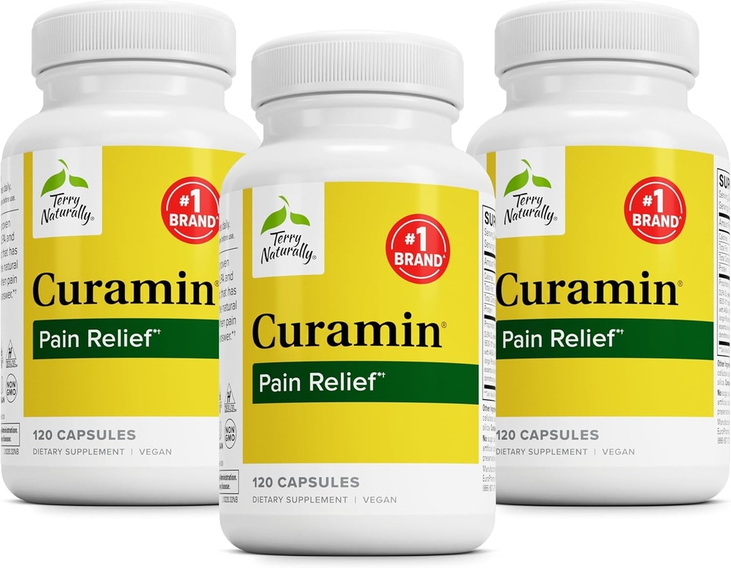 Terry Naturalmente Curamin - Suplemento de Curcumin para Circulación " Apoyo endorfina - Apoyo para el trastorno ocasional - Ayudas Musculos saludables - 120 cápsulas (Pack of 3)