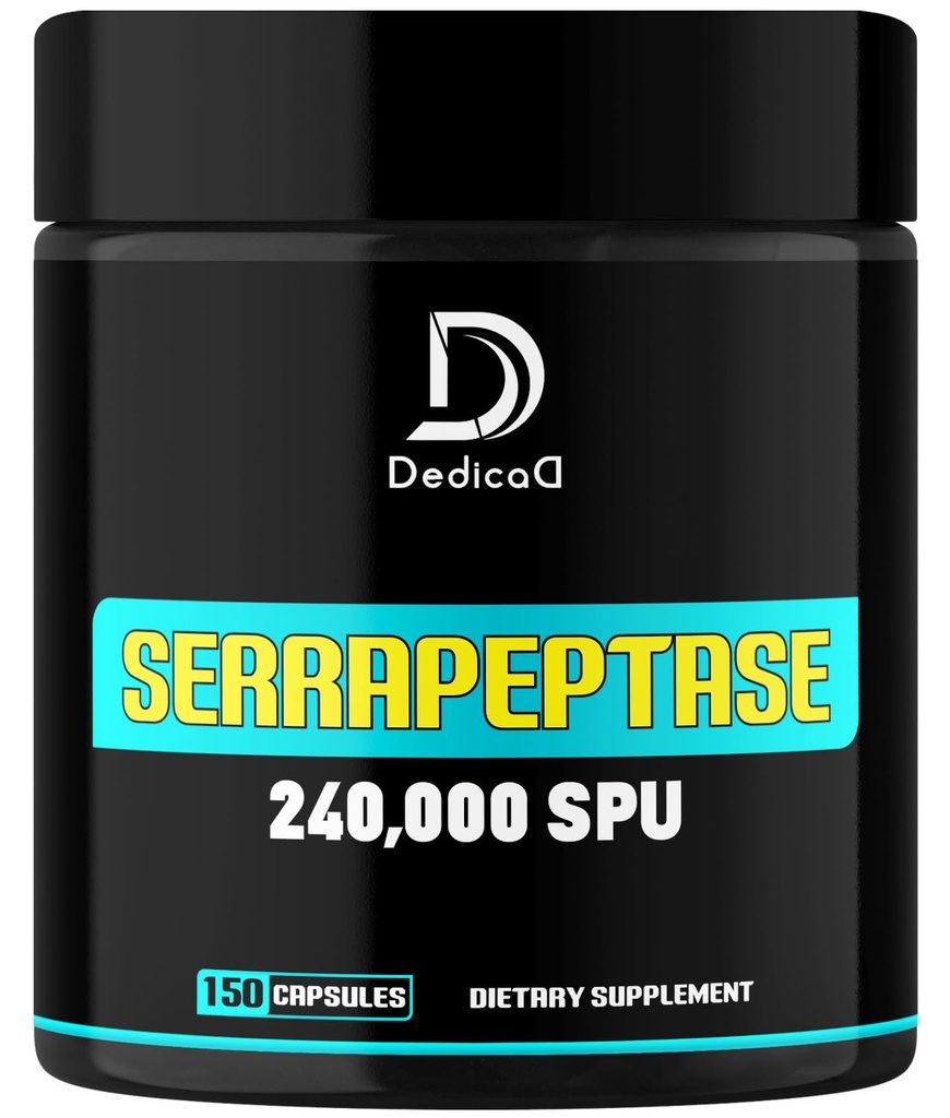 Suplemento de Serrapeptase 240.000 SPU - 150 cápsulas para respiración de Smooth, salud cardíaca &amp; soporte del sistema de inmunodeficiencia - 75-Serving Supply
