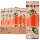 Gloss Leaf Collagen Iced Tea (Zero-Sugar, Mango-Pineapple): Té Negro Brewed con Peptides Collagen Proteína &amp; Vitamina C, Belleza & Anti-Aging, 12 Fl Oz, 12 Pack