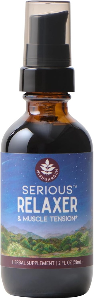 WishGarden Herbs, Grave Relaxer &amp; Muscle Tension Suplemento dietético, Bomba Top, 2 Fl Oz