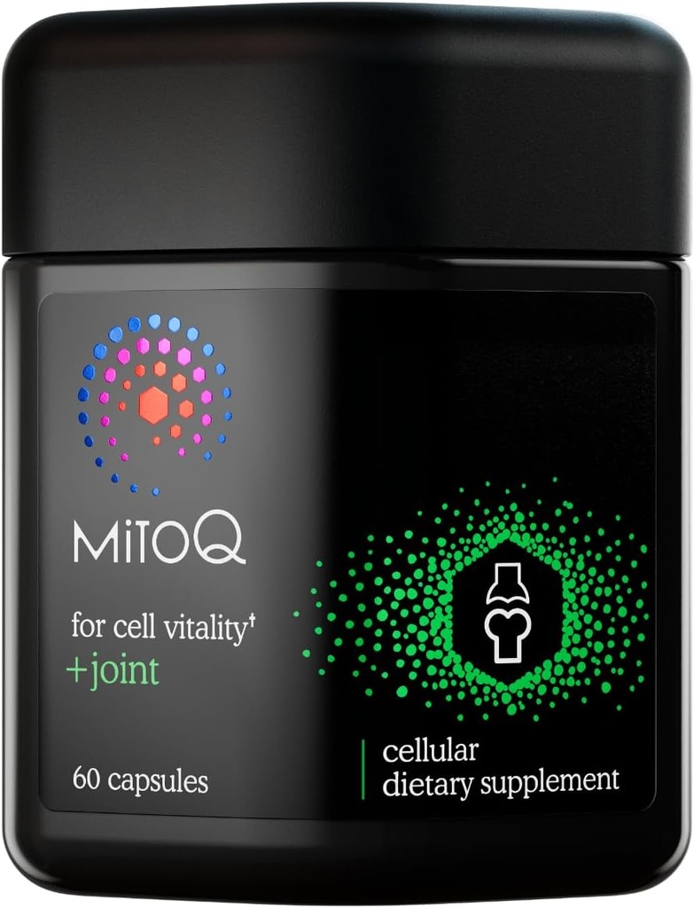MitoQ +Joint Advanced CoQ10 Antioxidant Supplement - Contains Mitoquinol Mesylate &amp; Green Lipped Mussel Omega Oil Extract - Supports Healthy Joint, Mobility and Cell Vitality (60 Softgel Capsules)