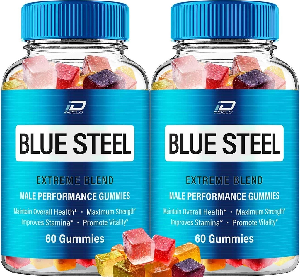 Blue Steel Gummies - BlueSteel Hemp Gummies, Steel Blue Official Formula Hemp Gummies - Natural Hemp Oil Advanced Formulation, Blue Steel Hemp Gummies Comentarios (2 Pack - 120 Gummies)