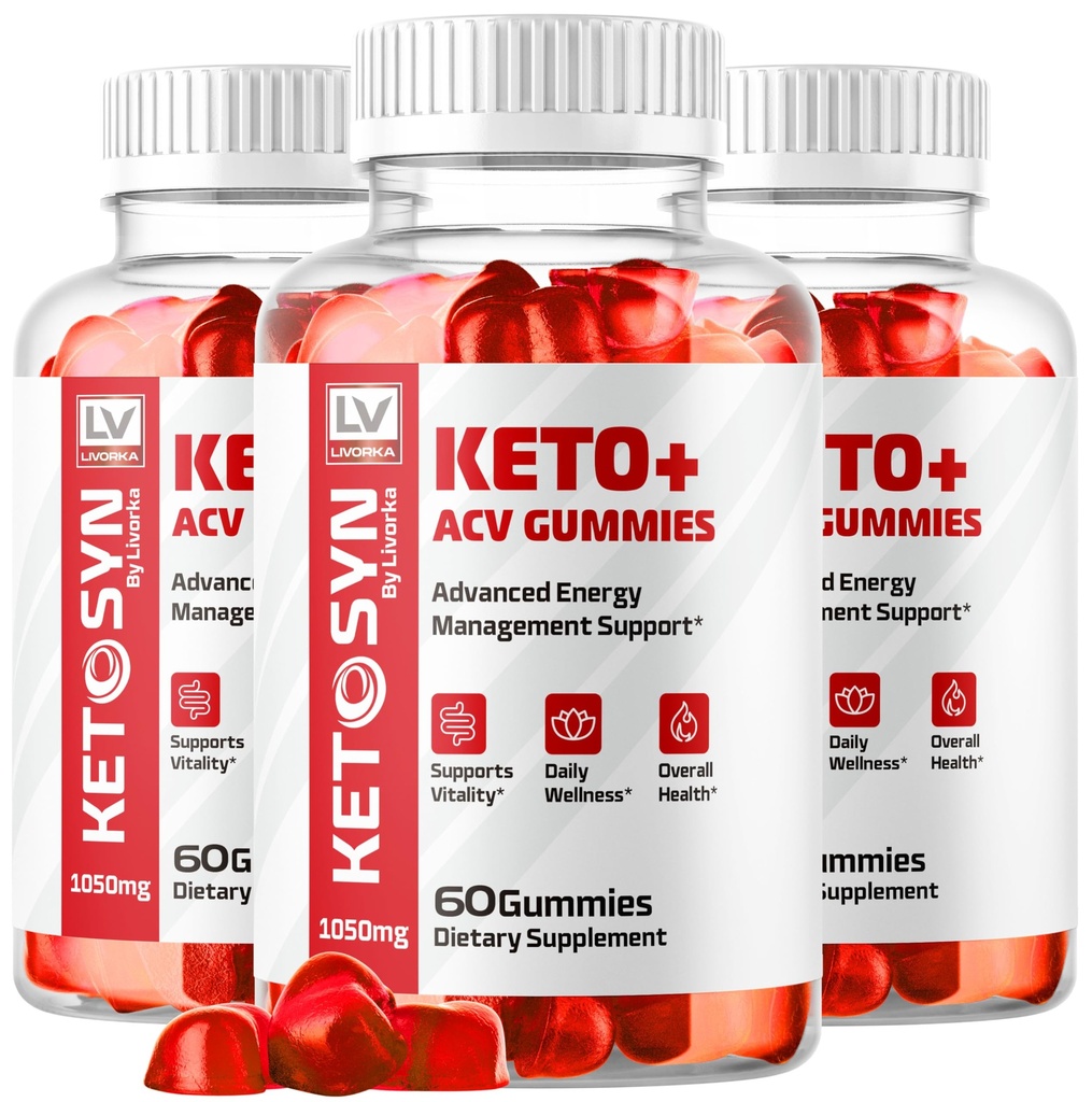 LIVORKA (3 Pack) Ketosyn ACV Gummies, Keto Syn Gummies, Ketosyn Keto Plus ACV Gummies, Ketosyn Keto ACV Gummies, Keto Syn ACV Gummies 1050 MG, Keto ACV Gummies Ketosyn, 180 Gummies durante 3 meses