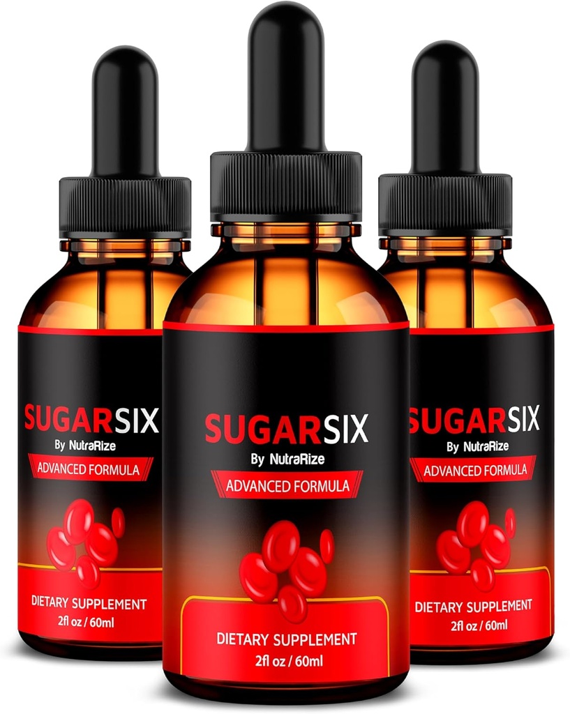 NutraRize (3 Pack) SugarSix Drops, Official Sugar Six Liquid Formula, All Natural Support for Stable and Healthy Levels, Premium Dropper to Main Good Circulation, Sugar Six Review (90 Servings)