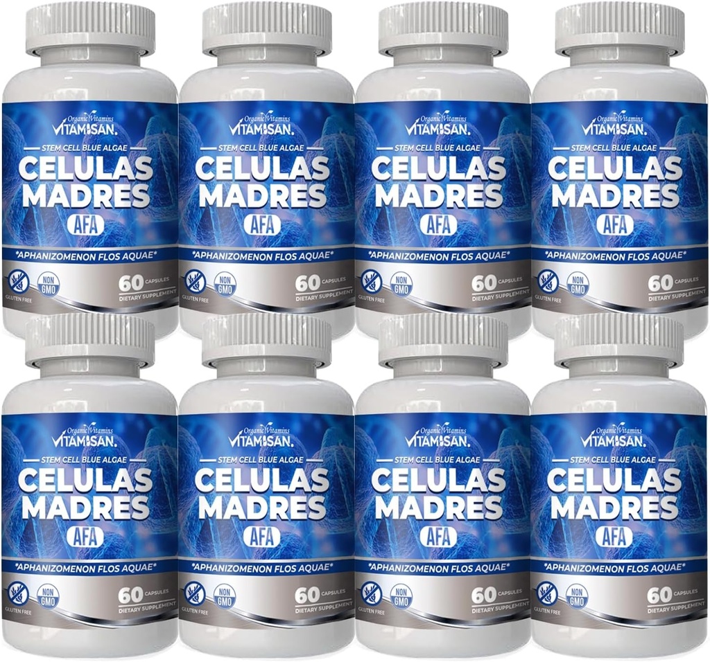 VITAMISAN Celulas Madres Stem Cell Blue Algae AFA Capsules, 60 Conde (Pack of 8)