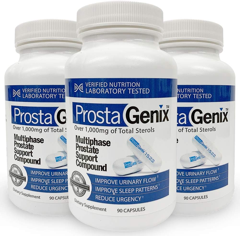 ProstaGenix Multiphase Prostate Supplement Capsule -3 Bottles- Destacado en Larry King Investigative TV Show - Más de 1 millón Vendido - Fin de los viajes de baño nocturnos, Urgencia, Frecuencia.
