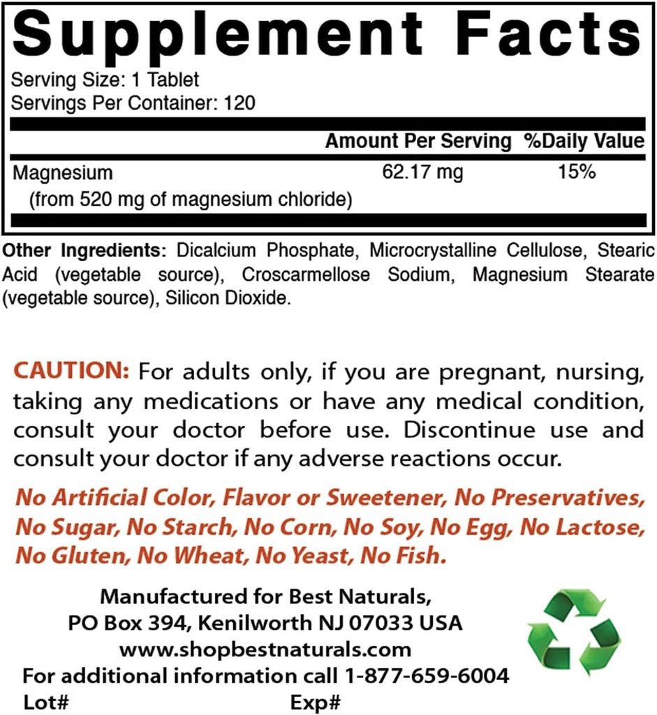 Magnesio Chloride 520 mg &amp; Selenium 200 mcg