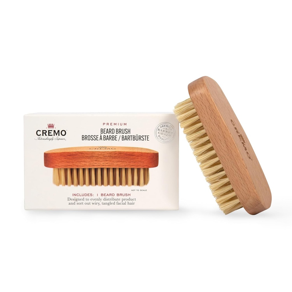Accesorios Cremo Beard, 100% Boar Bristle Beard Brush con Wood Handle - Forma, Estilo y novio Cualquier longitud Facial Hair