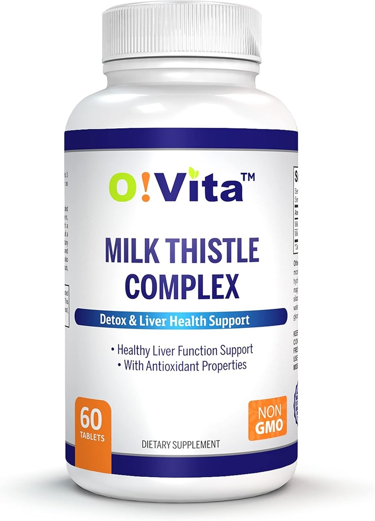 Complejo de cardo de leche, 450mg de fuerza extra, soporta la función saludable del hígado, hasta 2 meses de suministro (60 no GMO, tabletas veganas)