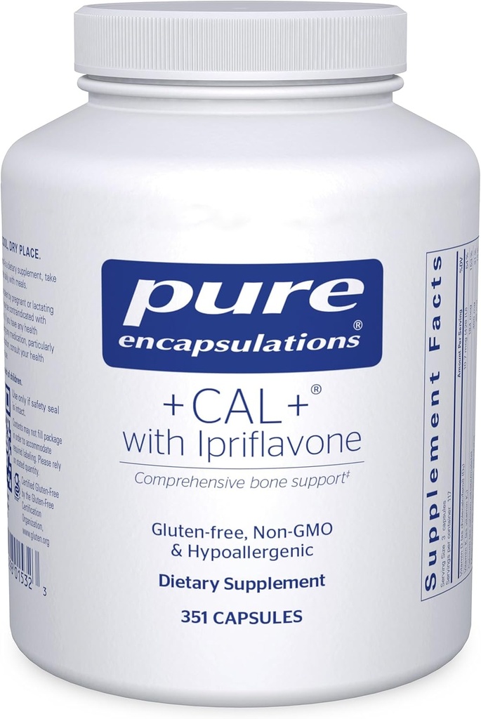 Pure Encapsulations +Cal+ with Ipriflavon | Mineral, Vitamin, and Herbal Supplement to Promote Skeletal Strength | 351 Capsules