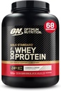 Optimum Nutrition Gold Standard 100% Whey Protein Powder, Cookies &amp; Crema, 5 libras (paquete mayo Vary)