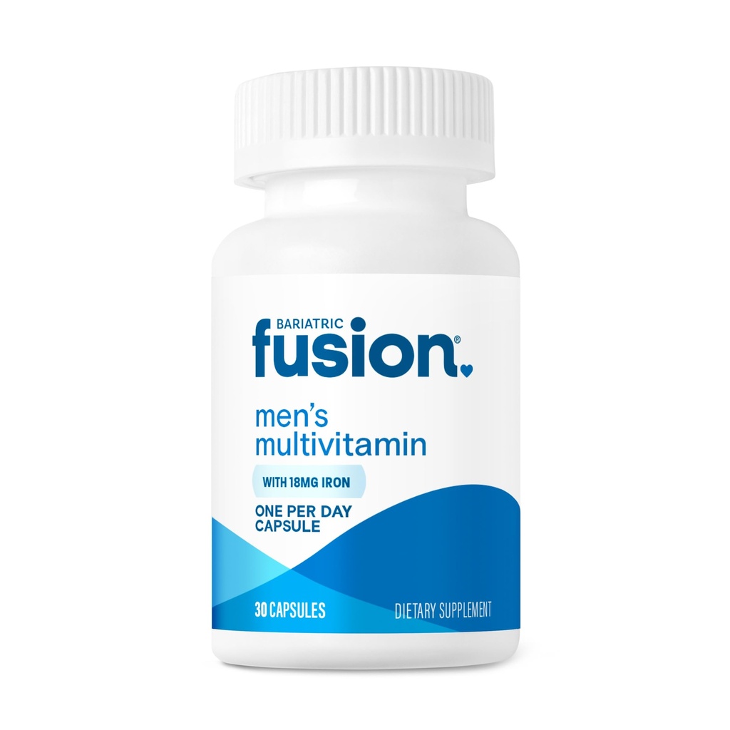 Bariatric Fusion One Per Day Bariatric Multivitamin with Iron for Men | with Prostate and Heart Support Vitamins* | Gastric Bypass and Sleeve Gastrectomy | 30 Capsules | 1 Month Supply