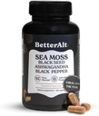 Better Alt Seamoss Capsules- Irish Sea Moss with Black Seed Oil, Ashwagandha " Black Pepper for Stamina, Strength " Endurance- High Potency Sea Moss Supplement - 60 Servings, 120 Capsule