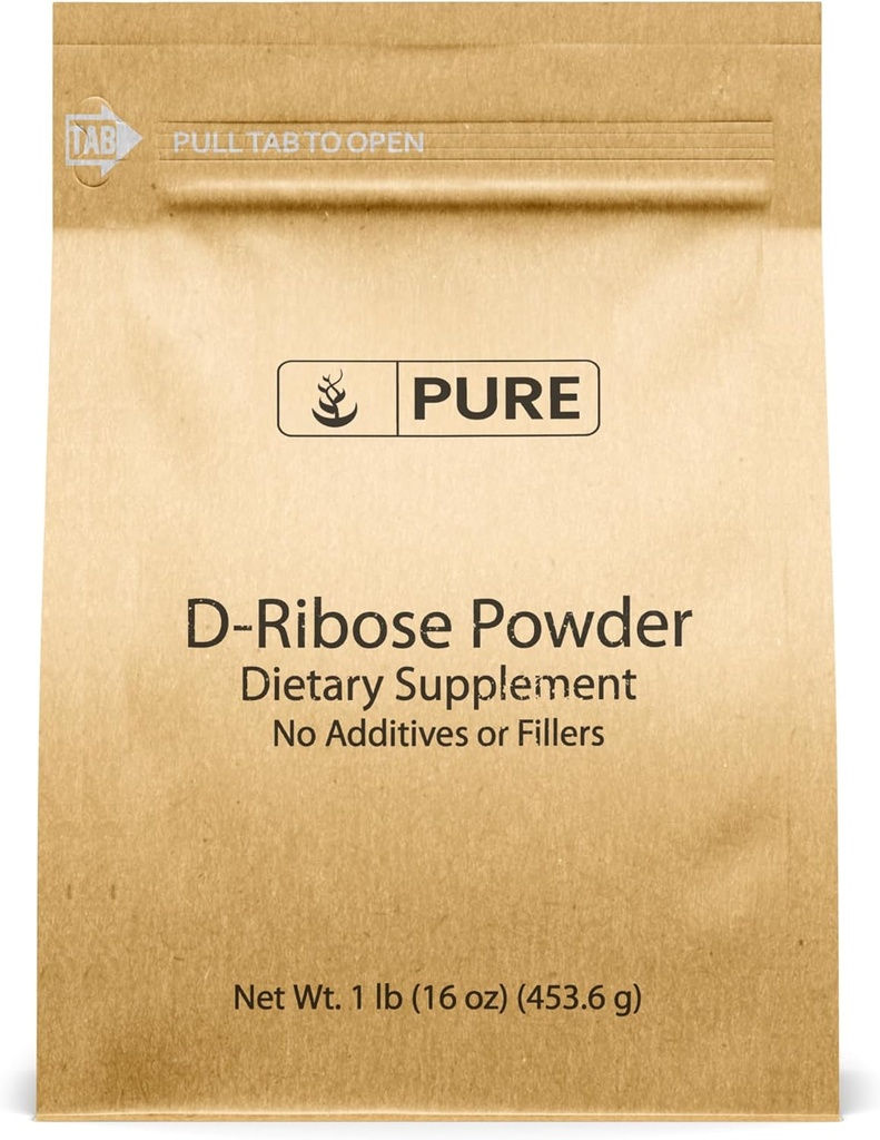 Ingredientes originales puros D-Ribose (1lb) Suplemento nutricional, no GMO, libre de gluten, sin sabor