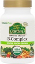 NaturesPlus Fuente de Life Garden Certified Organic B Complex - 60 Vegan Capsules - Suplemento completo de vitamina B, Energy Booster - Vegetarian, Gluten-Free - 30 Servings