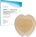 MedVance TM Silicona - Sacral Fronterizo Silicona Adhesivo Foam Vestir, Tratamiento de la cama Bandage para Sacrum, Tamaño 9"x 9" (6.1" Pad x 6.6" Pad), Caja de 5 apósitos