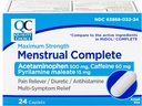 Calidad Elección Menstrual Completa Max Strength Period Doin Relief, 500 mg de Acetaminophen, 60 mg de Caffeine, 15 mg de Pirilamina Maleate, Calambres, Bloating, Headache. 24 Cuenta.