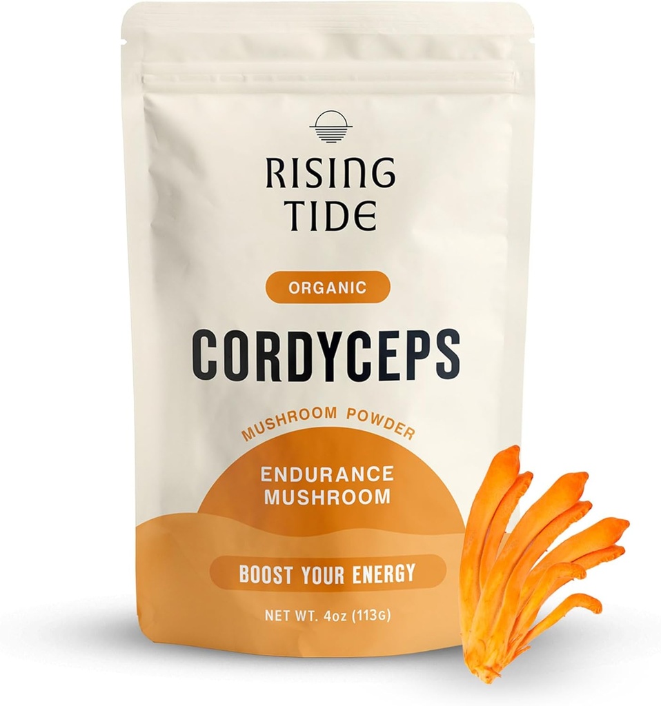 Crecimiento de marea Cordyceps orgánicos Mushroom Powder - Cordyceps altamente concentrados Extract Powder to Boost Energy, Stamina, and Athletic Performance - 4 OZ Vegan, Non-GMO