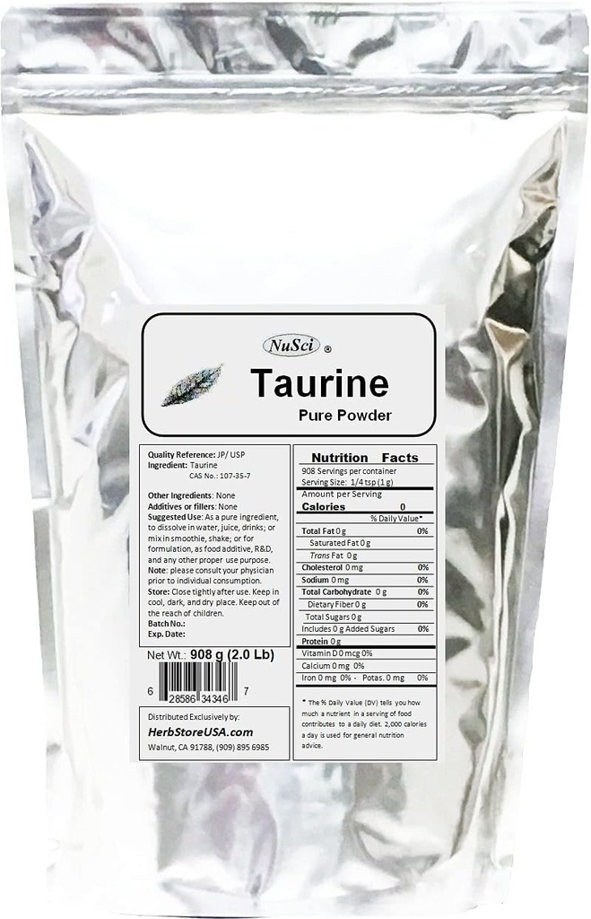 Taurine Bulk Pure Powder 2.0 lb JP Calidad Standard