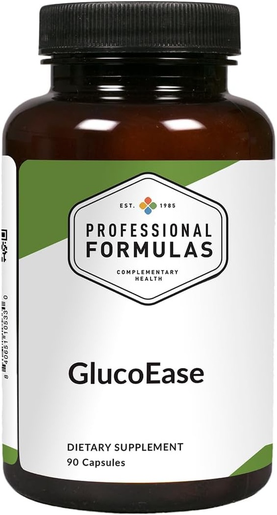 Fórmulas profesionales GlucoEase - con Goat's Rue, American Ginseng, Fenugreek, Gymnema & Chromium - Vegetarian, Gluten Free, Hypoallergenic, 90 cápsulas