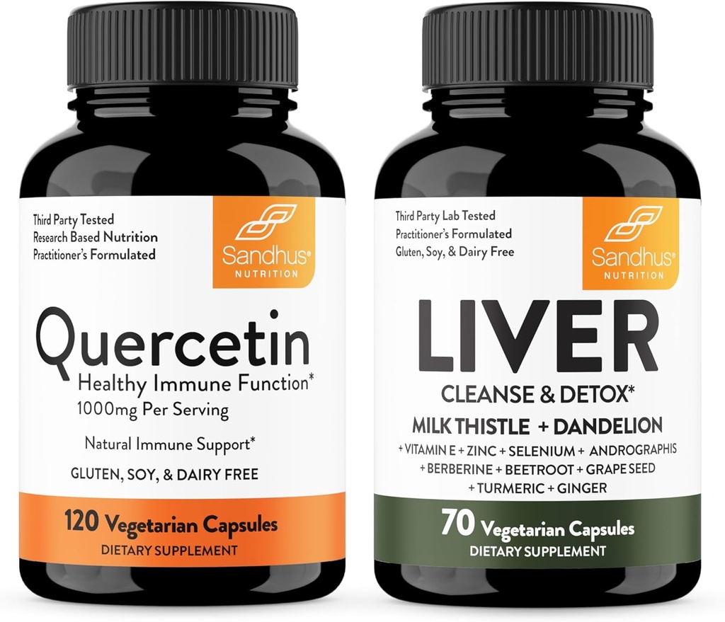 Sandhu Quercetin 1000mg " Liver Cleanse " Detox Capsules under Immune, Liver Health Support and Detoxification
