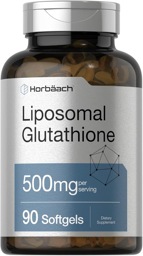 Horbaach Liposomal Glutathione Suplemento 500mg Silencio 90 Softgels Silencio No GMO &amp; Gluten Gratis